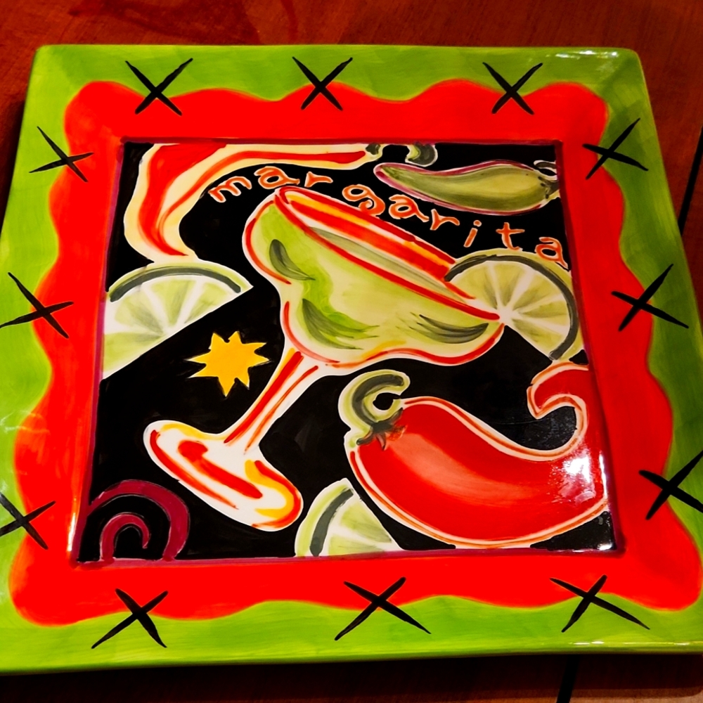 Ceramic platter for margaritas